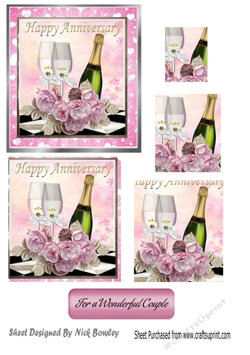 to the happy couple champagne & roses pyramids