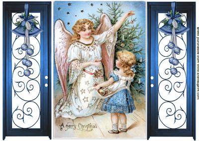 Victorian Little Girl with Angel Gatefold