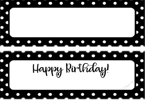 Black/white DL polkadot insert for birthday