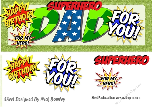 SUPER HERO DAD name DL with quotes (green)