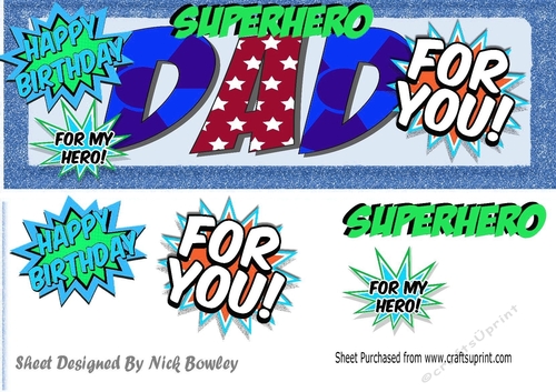 SUPER HERO DAD name DL with quotes (blue)