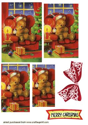 Christmas Teddy in His Chair Pyramids