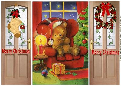 Teddy Waiting for Santa Gatefold