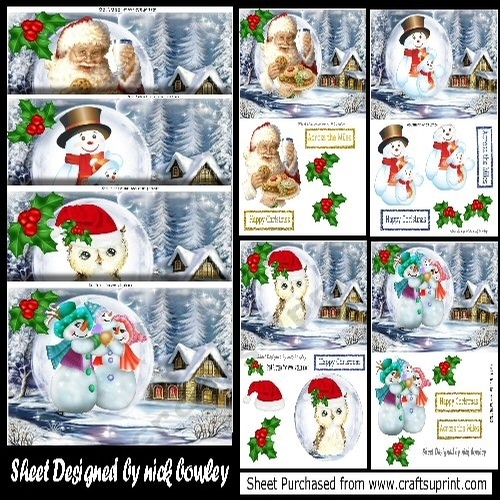 8  Christmas card fronts (4 A4 & 4 A5) Cards BUMPER KIT (one)