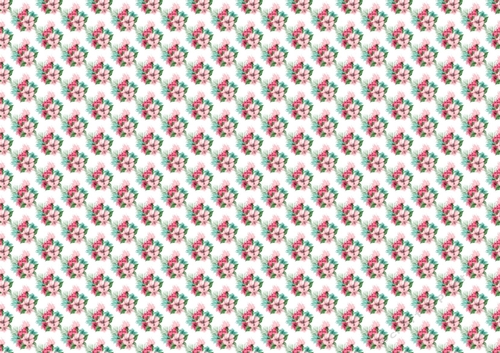 Pretty Tropical small Flowers Backing paper  (WHITE)