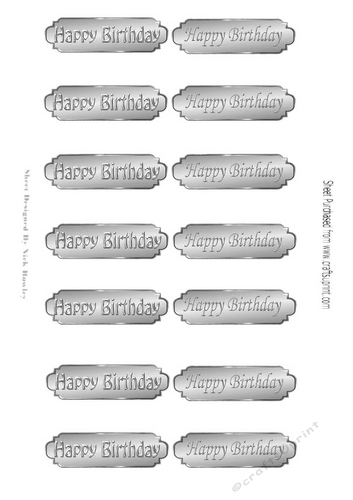 HAPPY BIRTHDAY tags in  two fonts in Silver