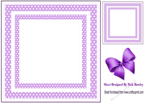 Purple polkadot 8x8 frame card front/insert