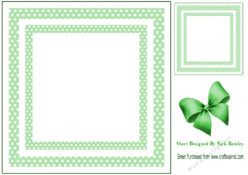 green polkadot 8x8 frame card front/insert