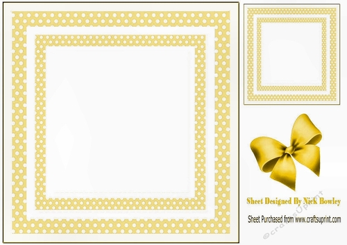 Gold polkadot 8x8 frame card front/insert