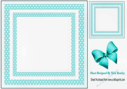 turq polkadot 8x8 frame card front/insert