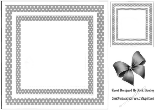 silver polkadot 8x8 frame card front/insert