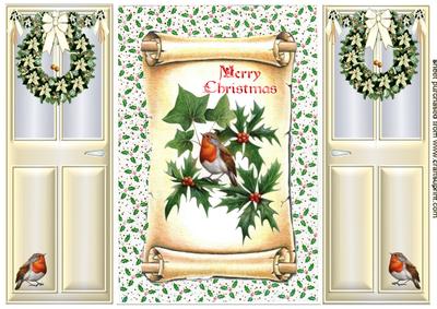Christmas Robin on a Scroll, Gatefold