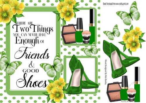 Can never have enough friends and shoes green 8x8