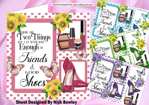 Can never have enough friends and shoes 4 8x8 Card fronts mini kit