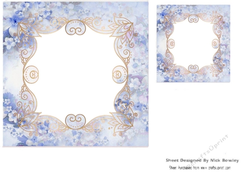 blue floral card front/insert 7x7