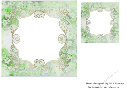green floral card front/insert 7x7