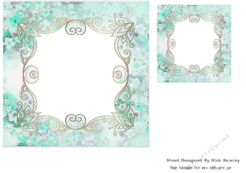 turq floral card front/insert 7x7