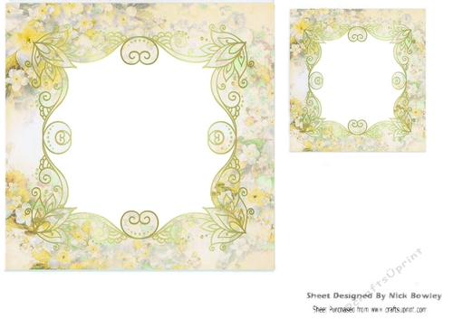 gold floral card front/insert 7x7