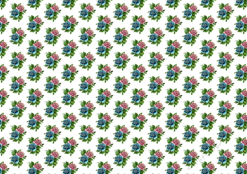 Pretty gold edge roses in pink/blue backing paper (small white)
