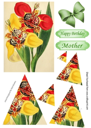 Pretty vintage lilies with twisted diamond pyramids with bow