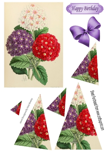 Pretty vintage hydrangeas with twisted diamond pyramids with bow
