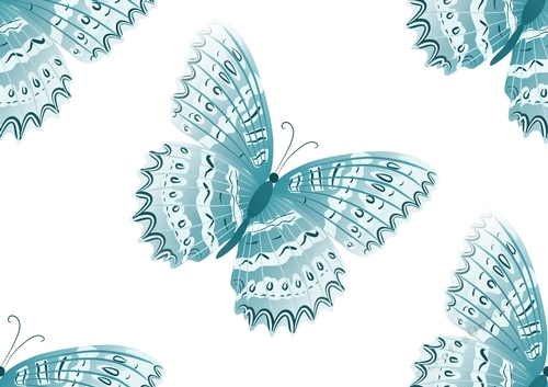 pretty blue butterflies (large white background) backing paper