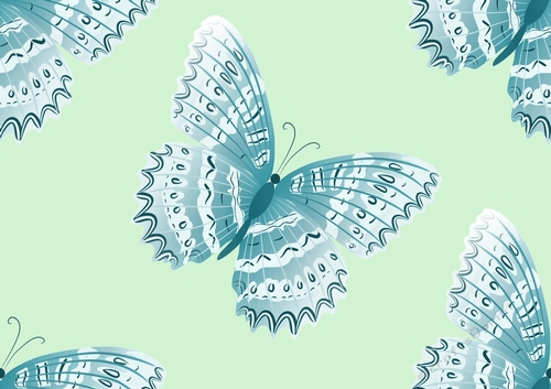pretty blue butterflies (large green background) backing paper