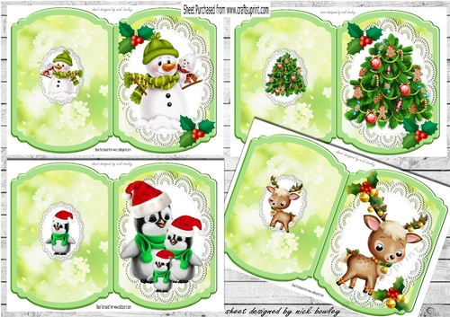  4 lovely christmas designs  on lace bracket cards mini kit