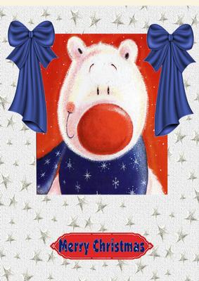 Polar Bear with Red Nose A4 Topper