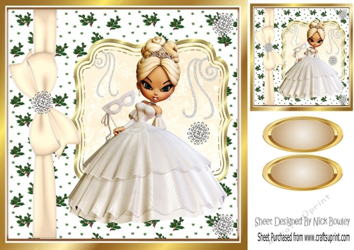 The snow princess going to the christmas ball with diamonds 8x8
