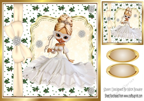 The snow princess going to the christmas ball with diamonds 8x8 (two)
