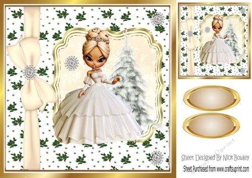 The snow princess going to the christmas ball with diamonds 8x8 (three)
