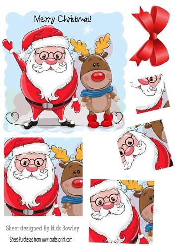 Lovely Santa and reindeer doing a dance twistedl pyramids