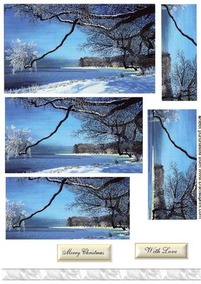 Snowy Christmas Scene ,pyramids
