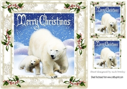 Lovely polar bears in the snow 8x8