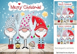 A lovely trio of santas christmas elves 8x8