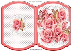 Stars and roses on lace fold bracket card