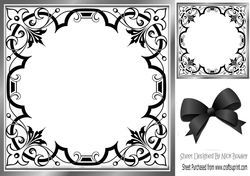 Pretty ornate black scroll 8x8 card front/insert frame