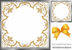 Pretty ornate gold scroll 8x8 card front/insert frame
