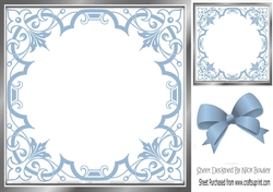 Pretty light blue 8x8 card front/insert frame