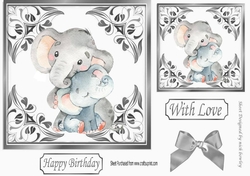 pretty ornate card front/insert with leaves in silver 7x7 with eles