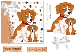 cute puppy and white bow 7x7