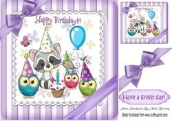 Cute party friends celebrating a birthday 8x8