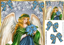 Beautiful Angel in blue 8x8
