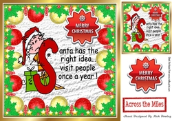 Cheeky elf with verse in bauble frame 8x8