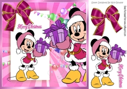 Minnie Mouse celebrating christmas with balloons 8x8