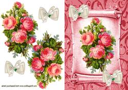 Red Roses on a Scroll