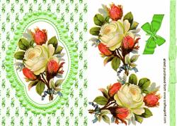 Cream Rose in Bead Frame