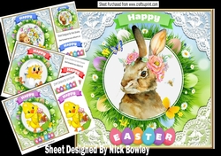 4 cute water colour easter card fronts 7x7 mini kit
