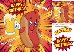Barbecue Sausage with Bap and a pint 8x8 (Adult Humour